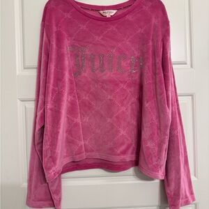 Juicy Couture Women’s XL velvet Shirt Bedazzled Sleepshirt Y2K Pink